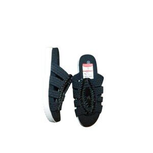 Bernie Mev. Size 39 / 8.5 US Black Stretch Slide Style Sandals Shoes NWT